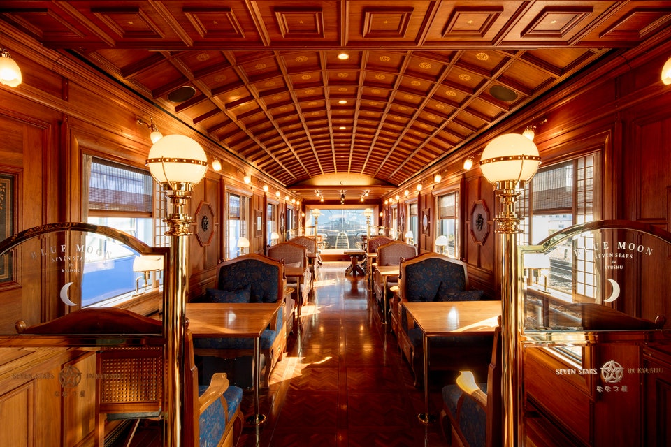 An interior of a train car. 